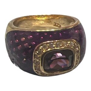 Luxurious Amethyst and Gold Women's Ring